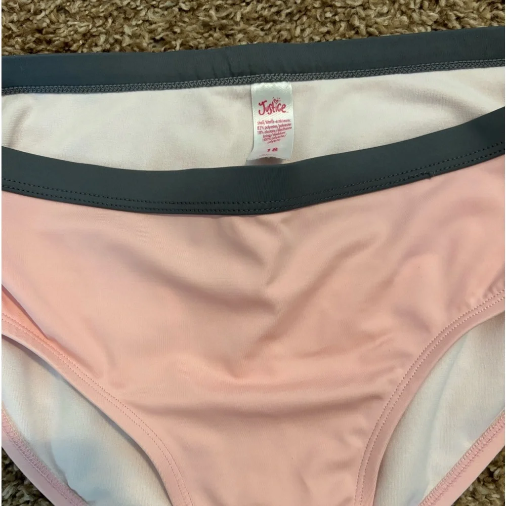 Girl’s Justice Gray and Pink Bikini Size 18